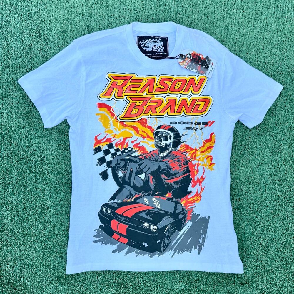 DODGE x REASON Collab T Shirt White Tee Limited Edition New With Tag